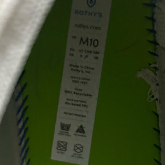 Rothy's The Lace Up Sneaker Vanilla Fabric Casual US 10M EU 43 Sustainable Shoes - Picture 10 of 10